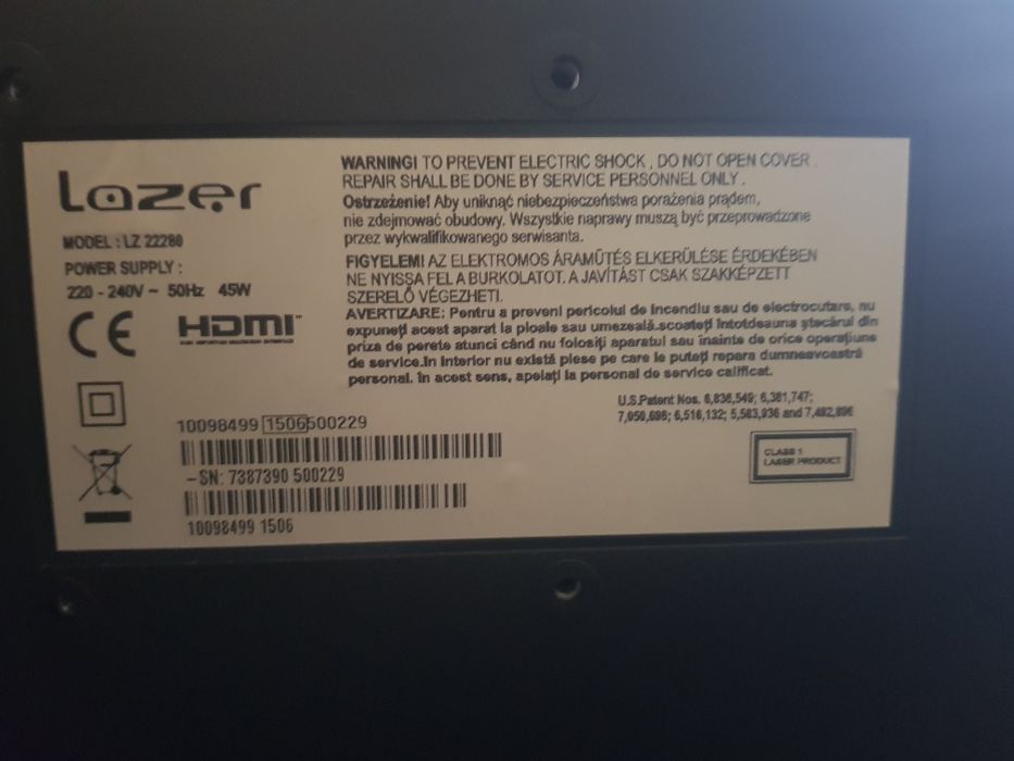LCD LAZER 22" z odtwarzaniem DVD