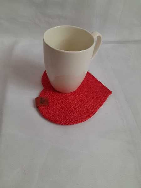 Килимки під чашку, келих "Сердечко". Підтарільники. Placemat. Handmade