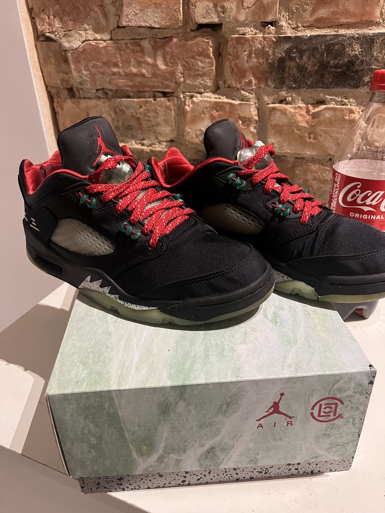 jordan 5 low clot supreme stone island drill tech fleece