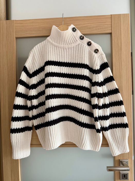 Zara sweter w paski pasiak oversize