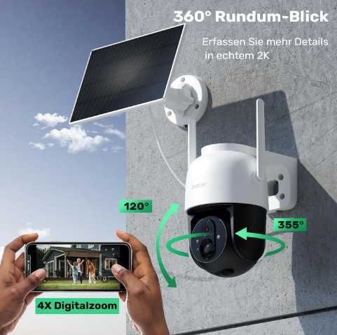 JEEBER Kamera monitoringowa 2K zewnętrzna 30m