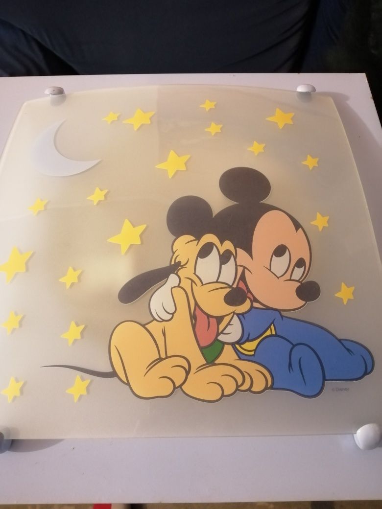 Candeeiro teto para quarto criança Mickey e Pluto