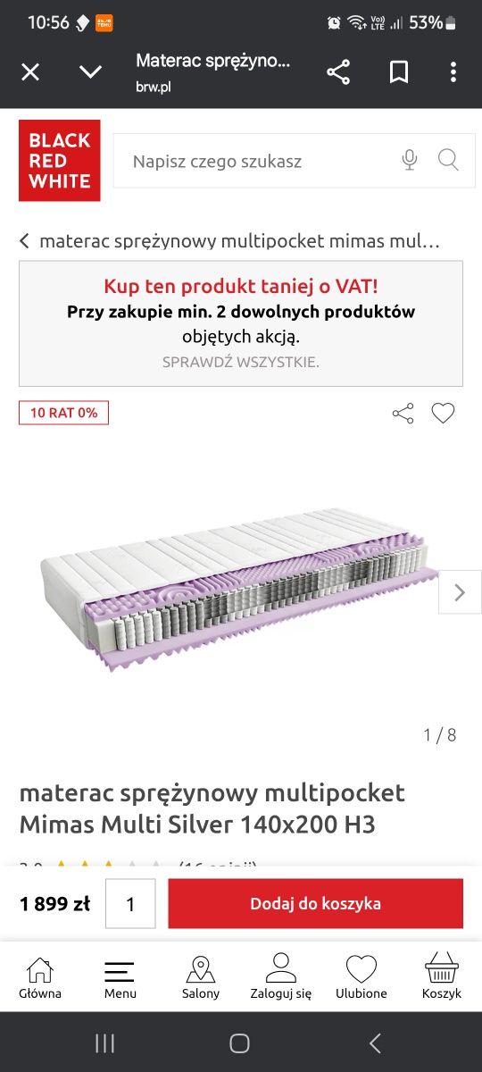 Łóżko Askovoll 140×200kompletne+szuflady+materac