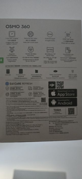 DJI OSMO 360 na caixa lacrada.
