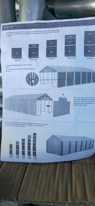Namiot cateringowy 6x8 m tent p50 wysokość 2.5m