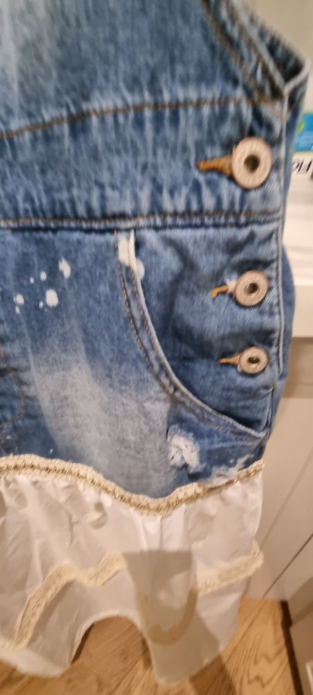 Sukienka ogrodniczka boho jeans