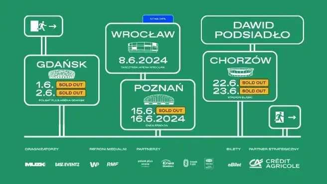 Gdańsk - Dwa bilety na TRYBUNACH na koncert DAWIDA PODSIADŁO