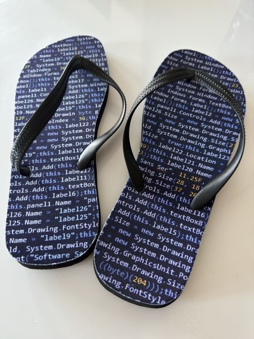 Klapki - Japonki dla programisty - Nadruk kodu