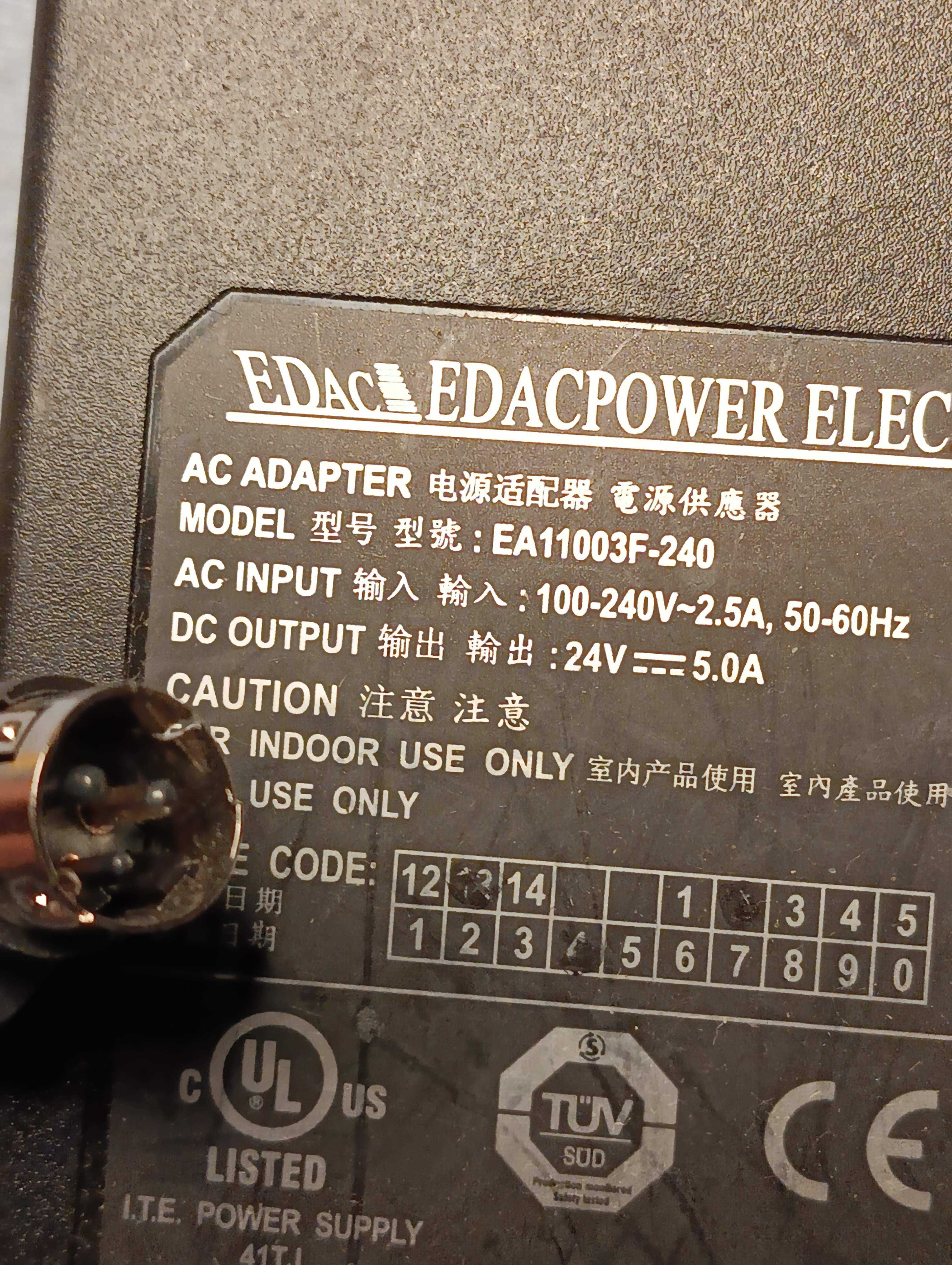 Блок питания живлення 24V 5.0A EDAC EA11003F-240