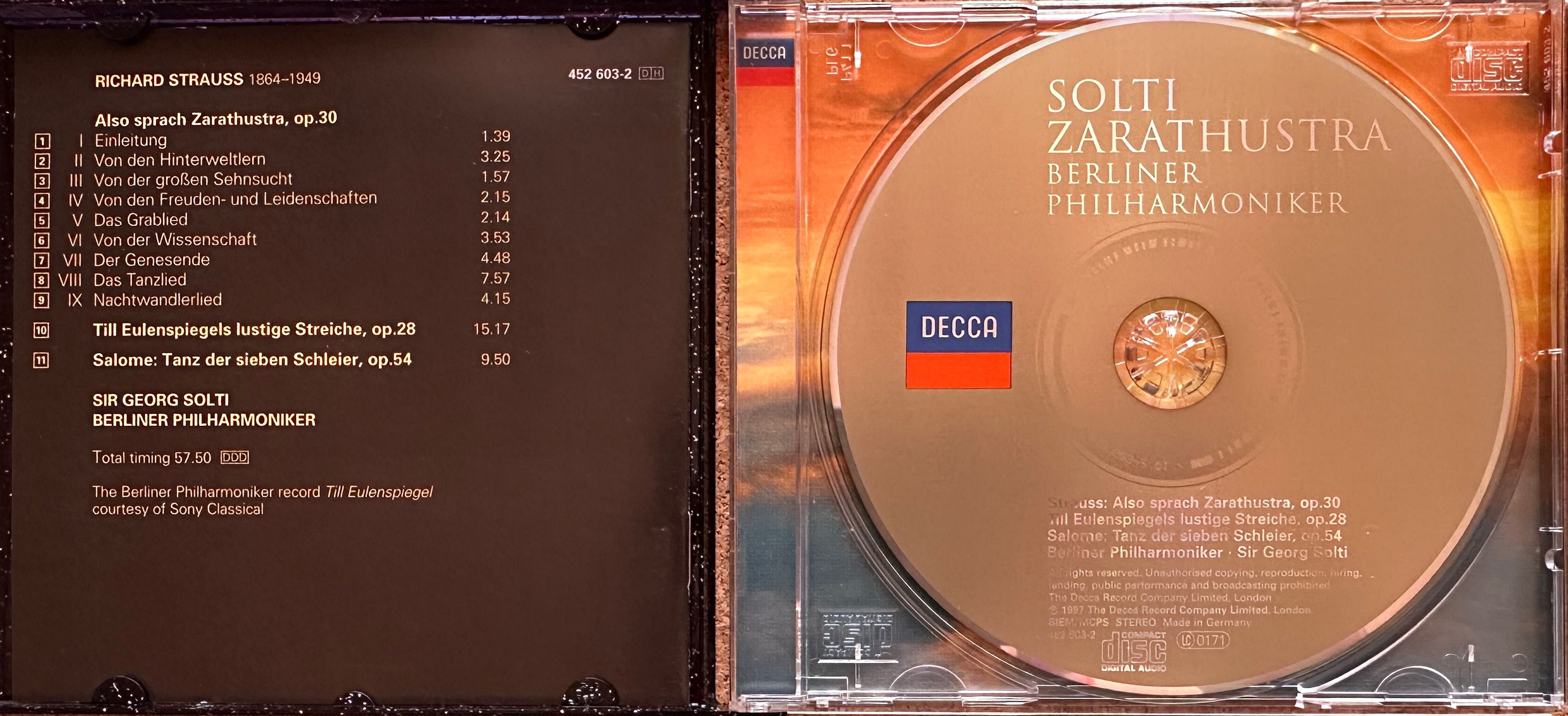 Solti Zarathustra, Richard Strauss, Berliner Philharmoniker, CD, DECCA