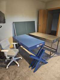 2 biurka z szufladami i krzesło ergonomiczne + lampa biurkowa gratis