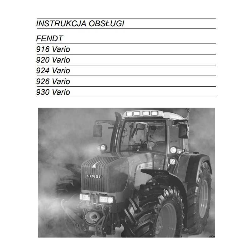 INSTRUKCJA OBSŁUGI FENDT 916 Vario 920 Vario 924 /926 / 930 Vario pl