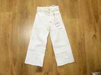 rozm 116 Nowe Zara spodnie jeans białe szeroka nogawka
