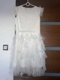Biala sukienka dla dziewczynki rozmiar 158 idealna na komunie