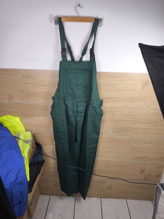 Spodnie robocze – ogrodniczki, zielone, wygodne, NOWE rozmiary 58 60