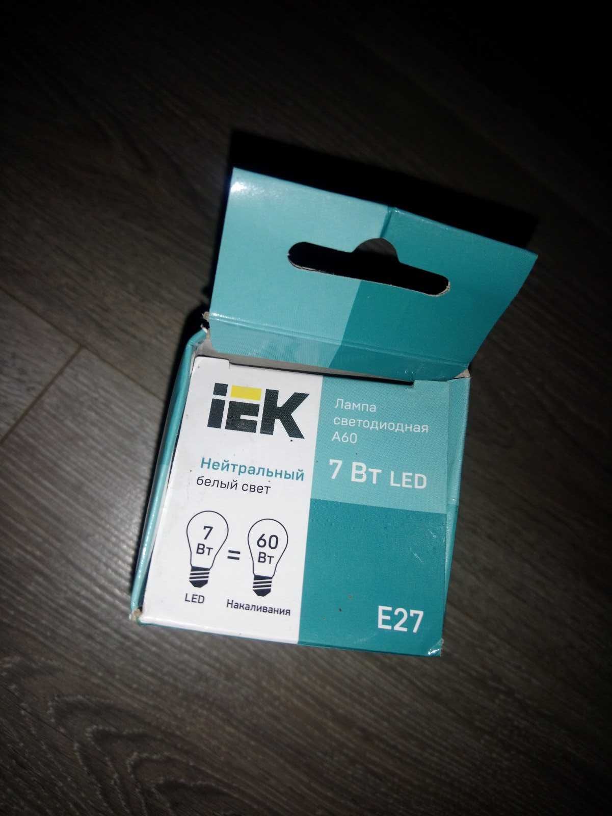 Лампа IEK A60 E27 7W LED 4000K