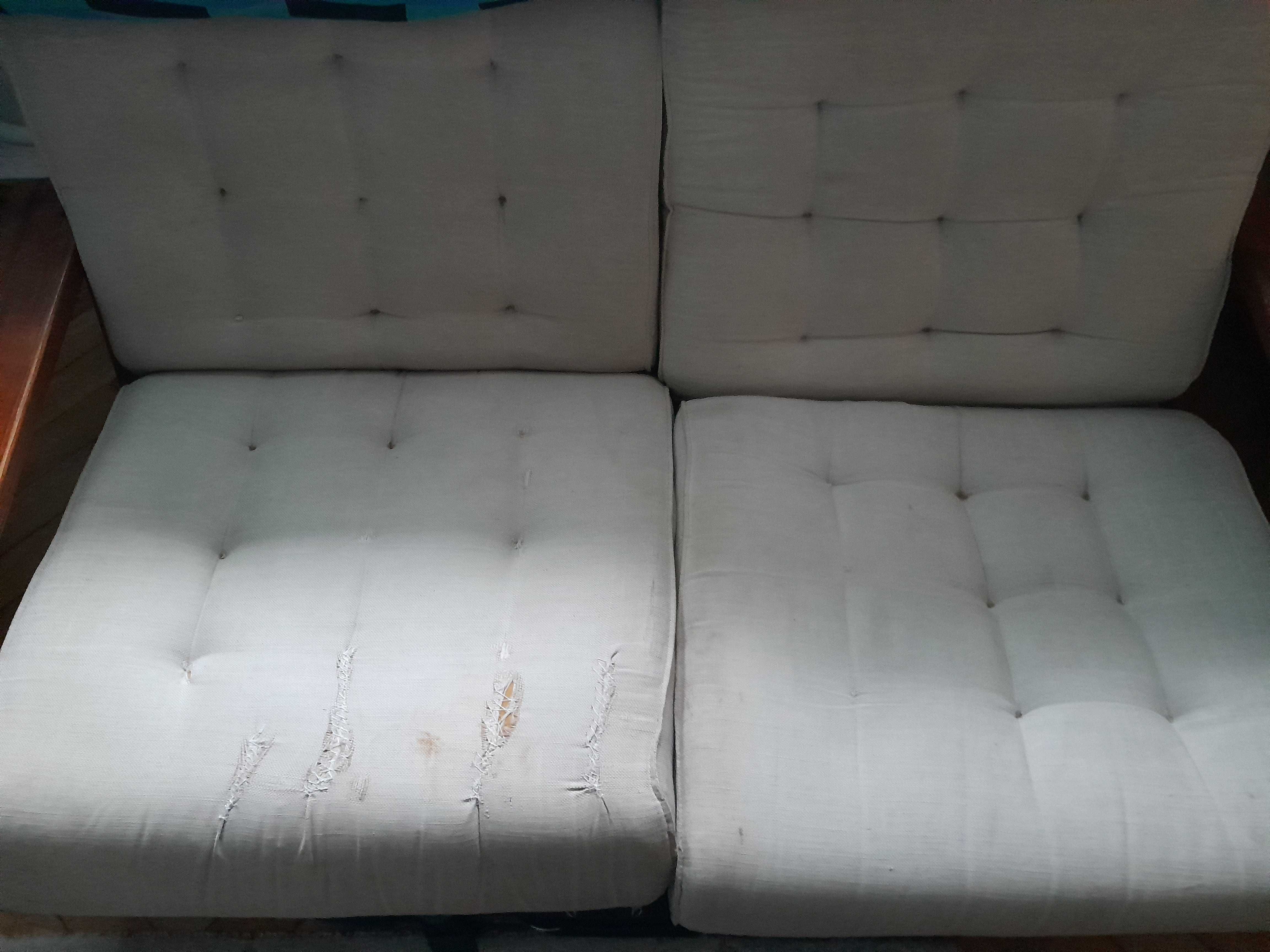 sofa 2os + fotel- KONTIKI komplet PRL;
