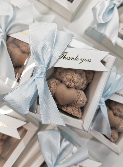 Świece misie -  upominek, podziekowanie Baby Shower Chrzest Roczek