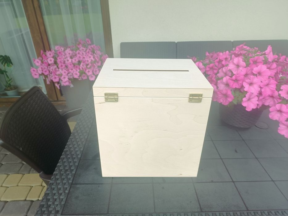 Pudełko drewniane skrzynia box na koperty ślubne