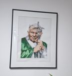 Obraz Papiez JPII haft krzyzykowy