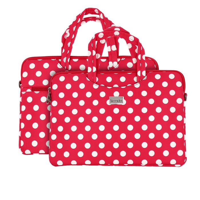 Wonder Briefcase Laptop 13-14 cali groszki czerwone