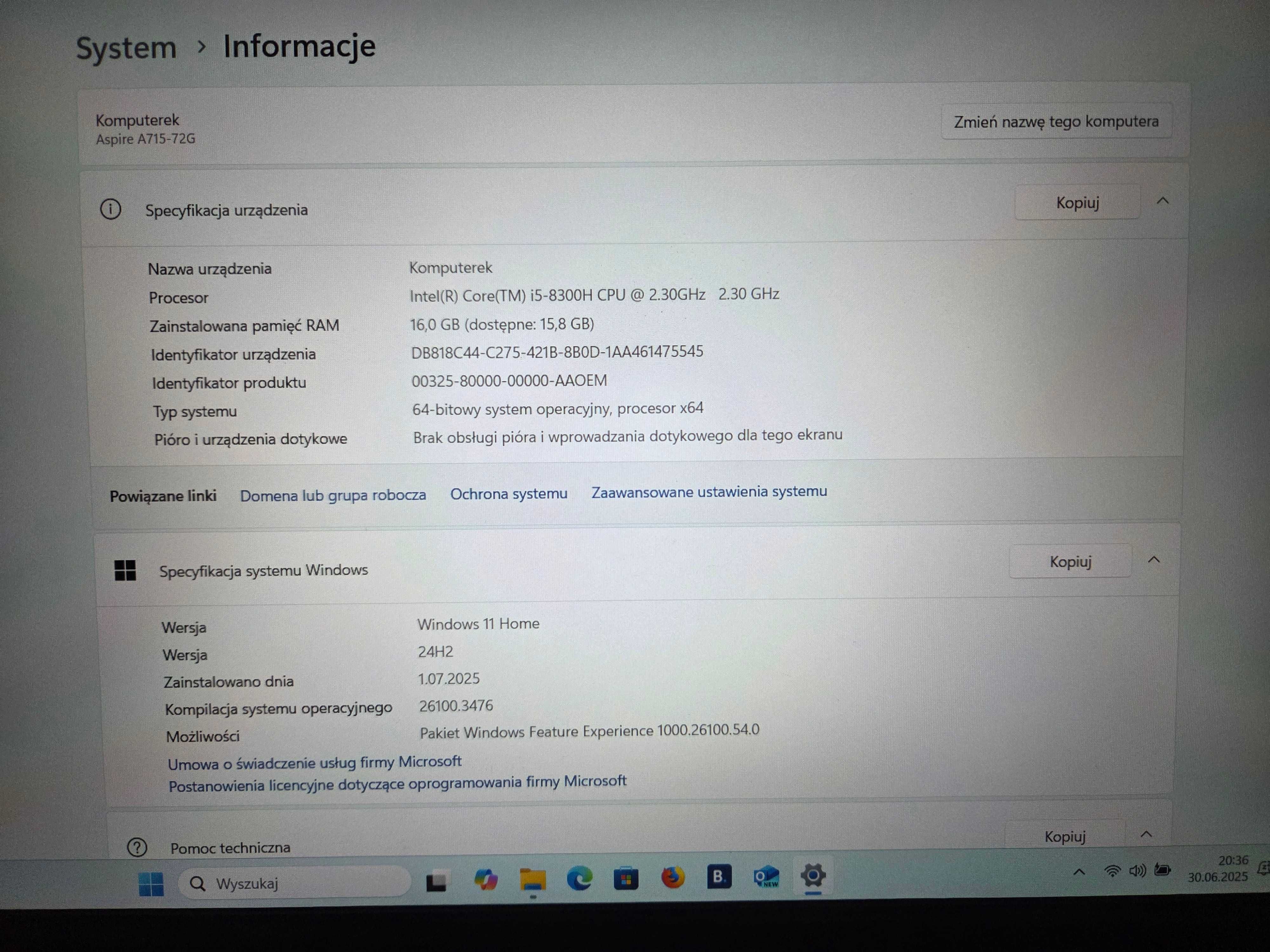 Laptop Acer Aspire 7