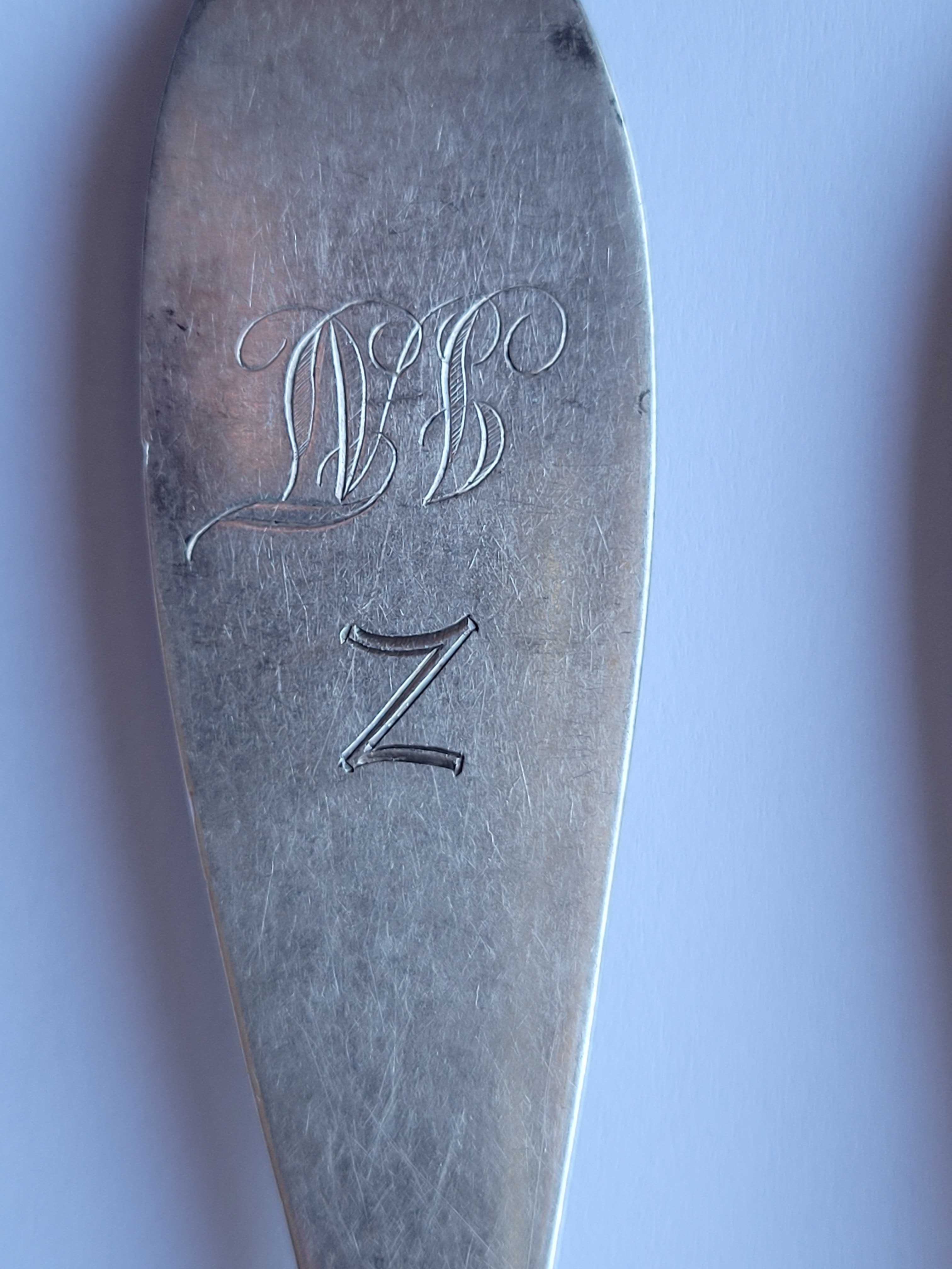 Stare XIX wieczne widelce srebrne L.Nast Warszawa