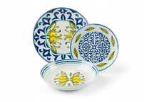 Zestaw porcelanowych talerzy Excelsa Amalfi cytrynowy design 6 osób