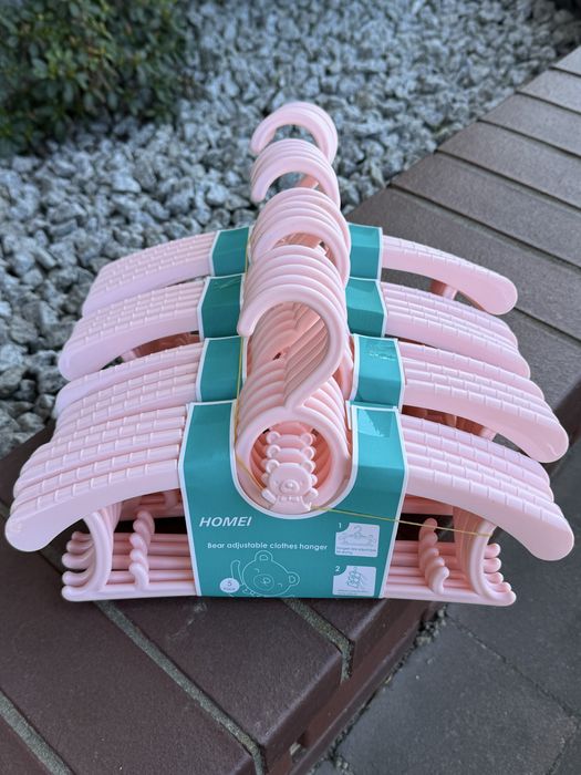 Wieszaki regulowane dziecięce różowe 100 szt