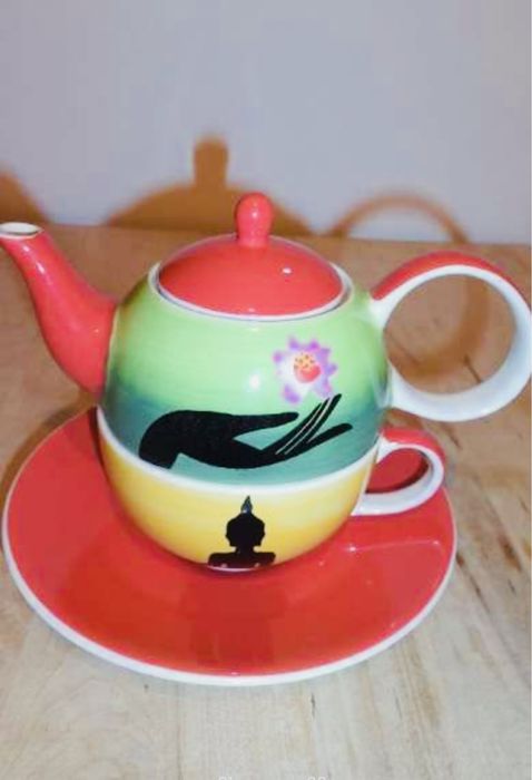 Czajniczek filiżanka CHA CULT Ręcznie malowany Tea for one dzbanek cza