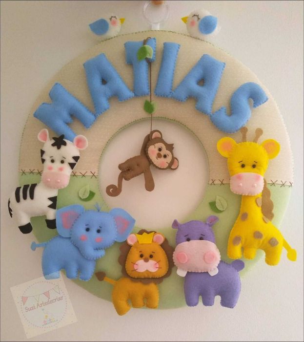 Guirlanda Decoração Criança Animais da Selva