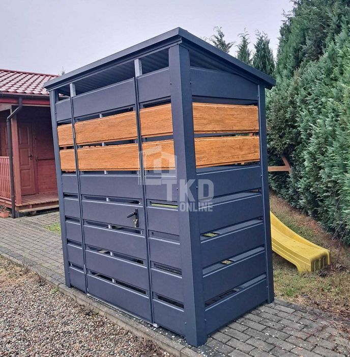 Wiata śmietnikowa 1,6x0,8m  Schowek ogrodowy TKD395