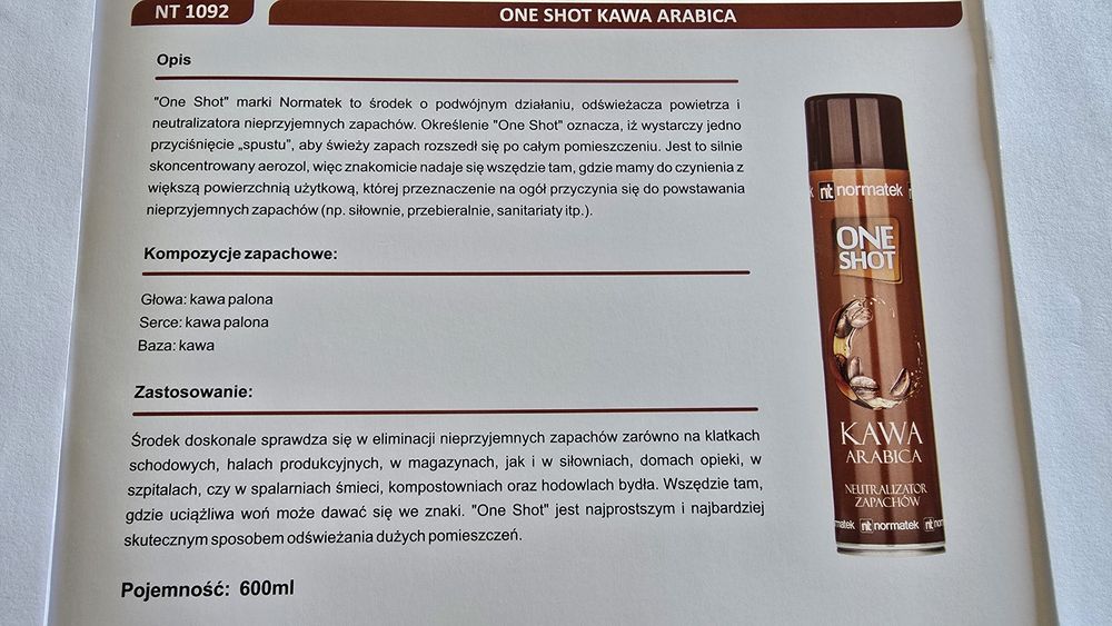 ONE SHOT 600ML odświeżacz