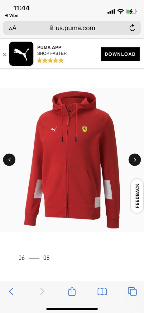 Кофта Puma Ferrari р.M Оригинал толстовка