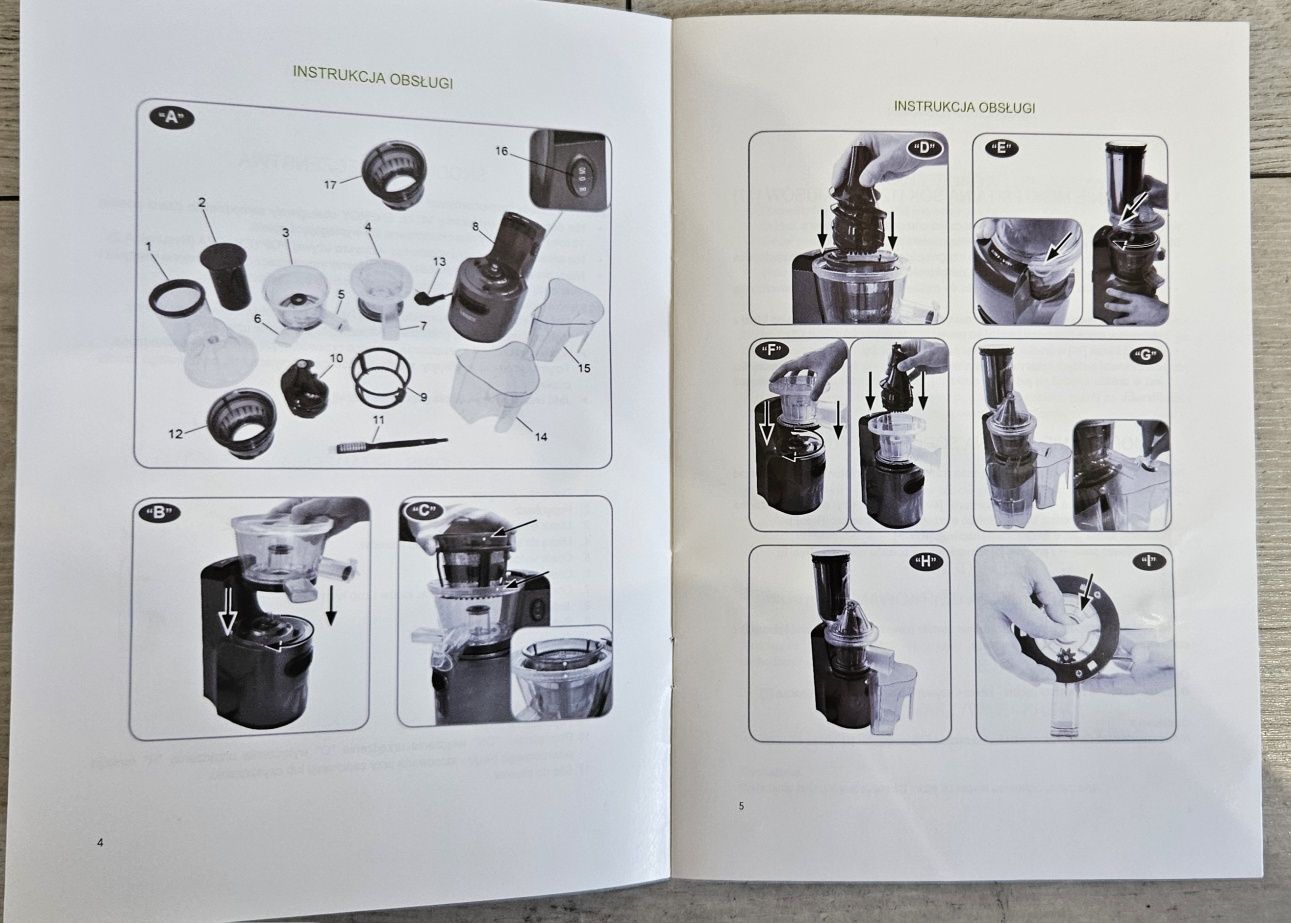 Wyciskarka wolnoobrotowa Vital Energy model VE-2020 NOWA