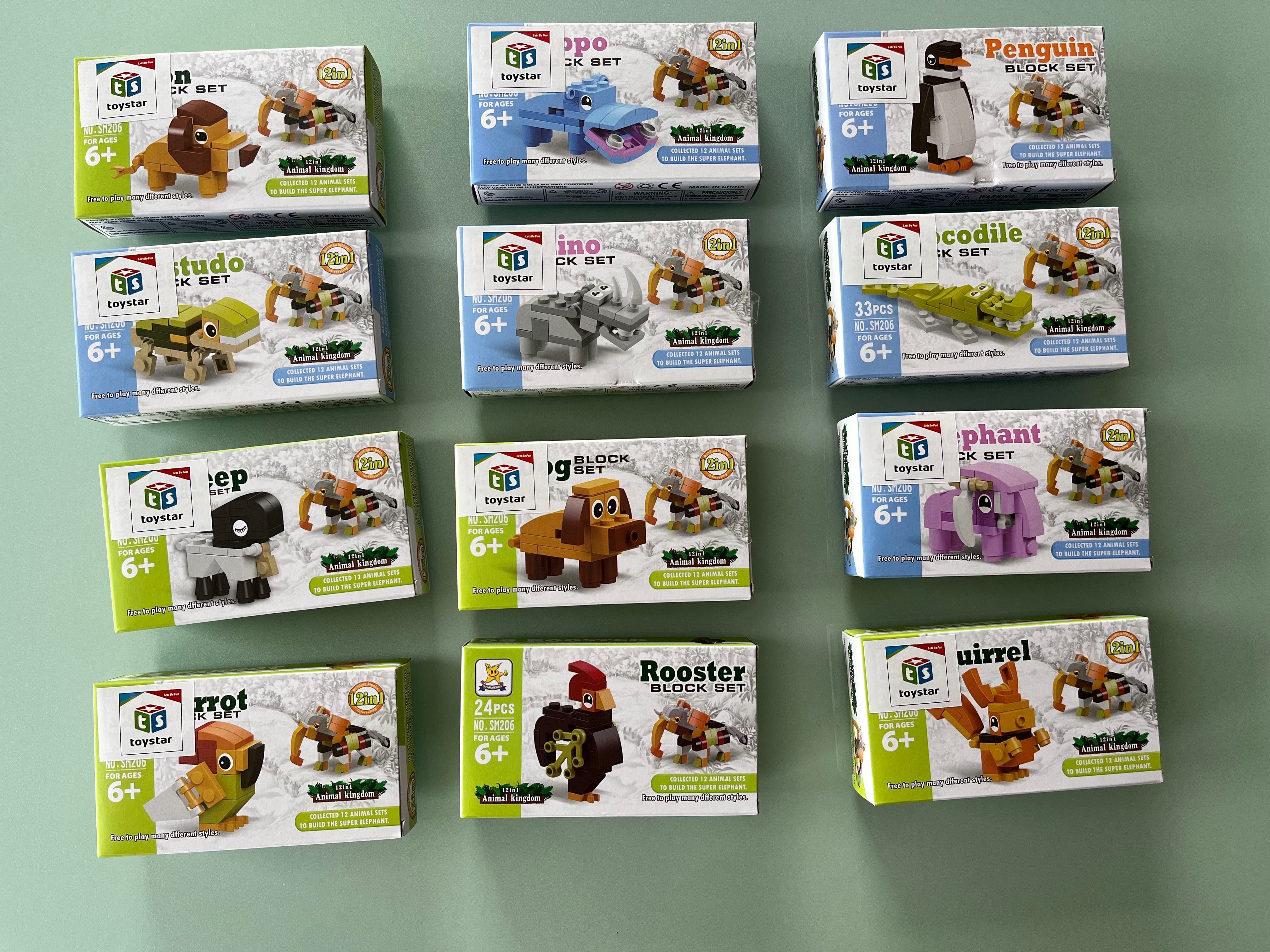 Mini Legos de Animais 12 em 1 - Reino Animal Zoo NOVO Natal