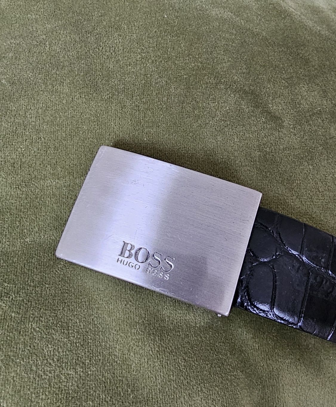 Skórzany pasek Boss krokodyl 93-117 cm
