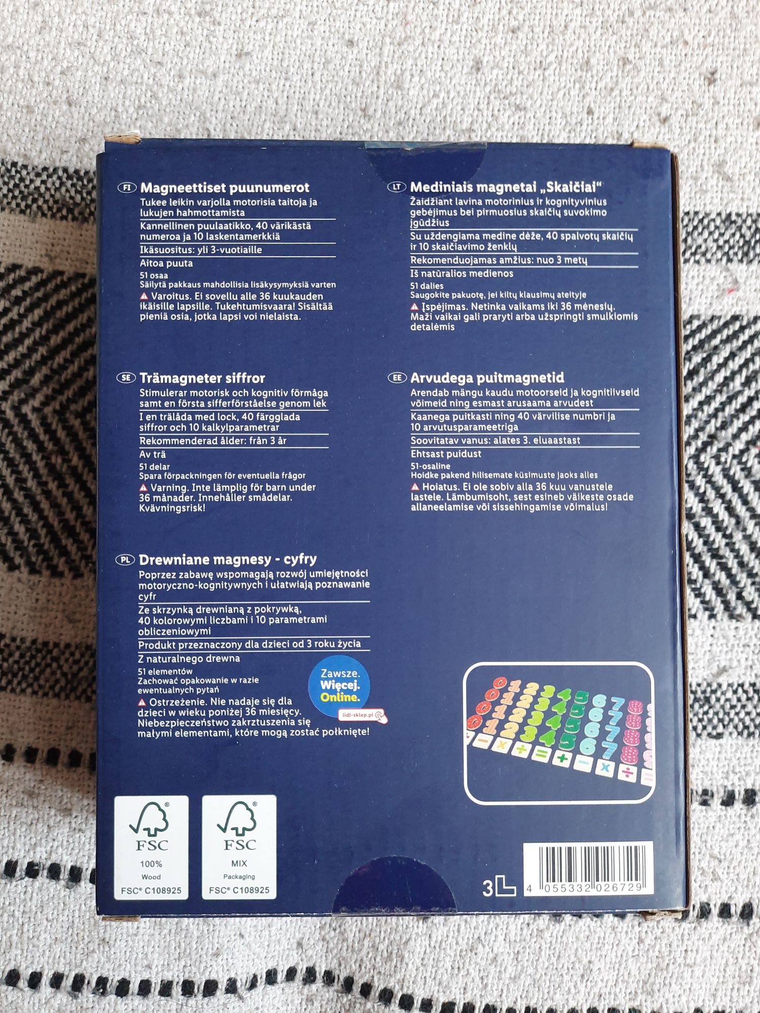 Drewniane cyfry z magnesami Playtive Lidl