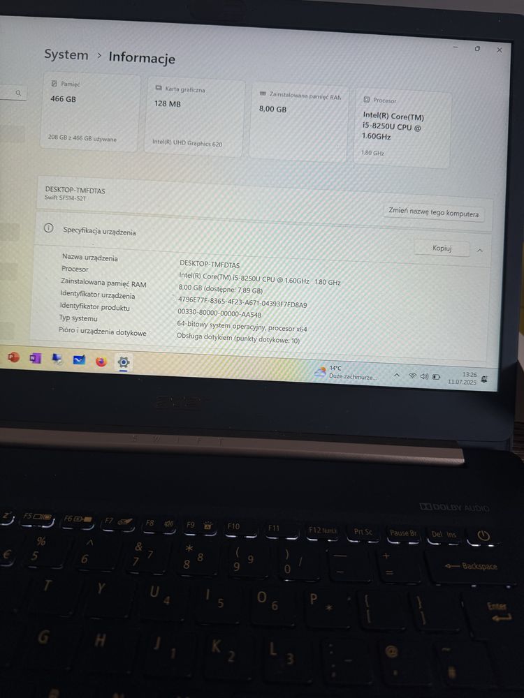 Acer Swift 5 dotykowy