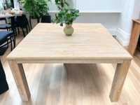 Stół dębowy bielony drewniany lity rozkładany kwadratowy nowoczesny HH