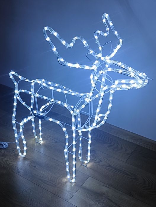 Renifer świetlny duży ozodba LED XL piękny dekoracja ledowa barwa zimn