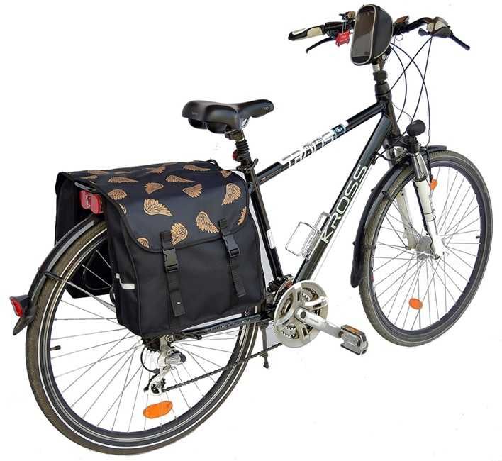 Sakwa na bagażnik, torba rowerowa 2x15L - skrzydła