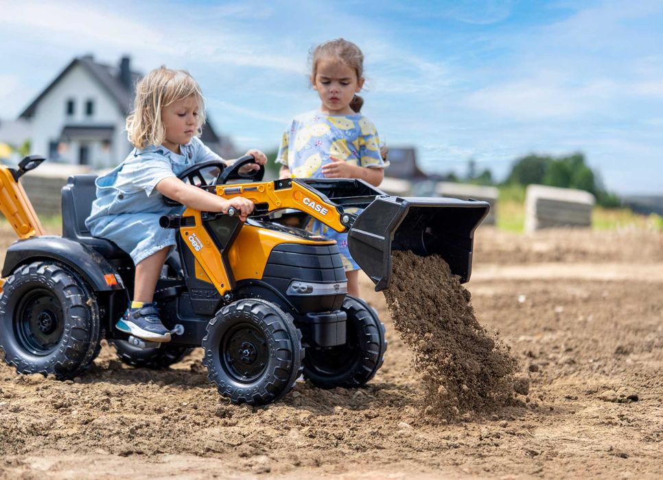 OGROMNY FALK Traktor Koparka na pedały dla dzieci 997Y przyczepa CASE