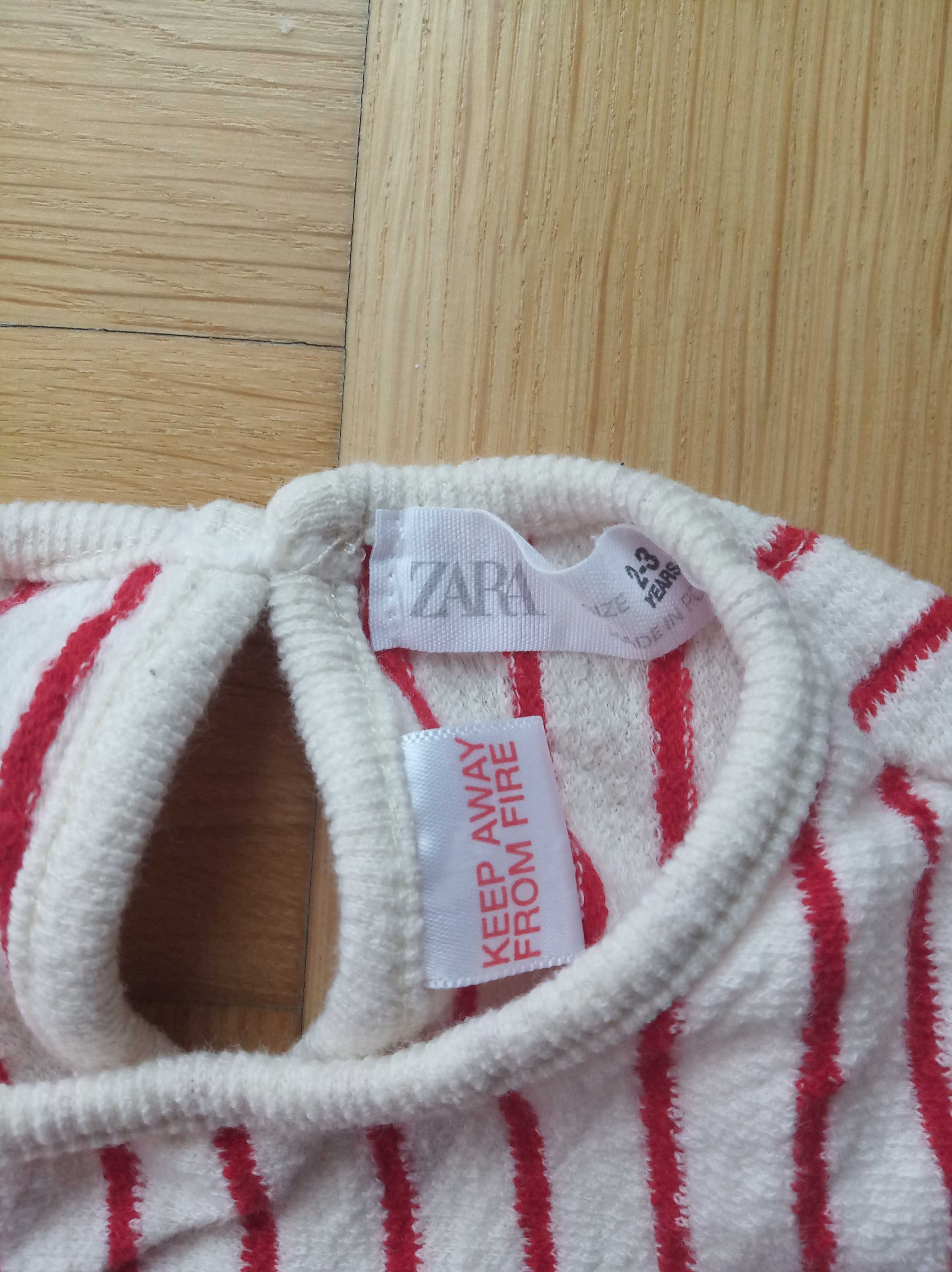 Zara bluzka frotte żaboty 98