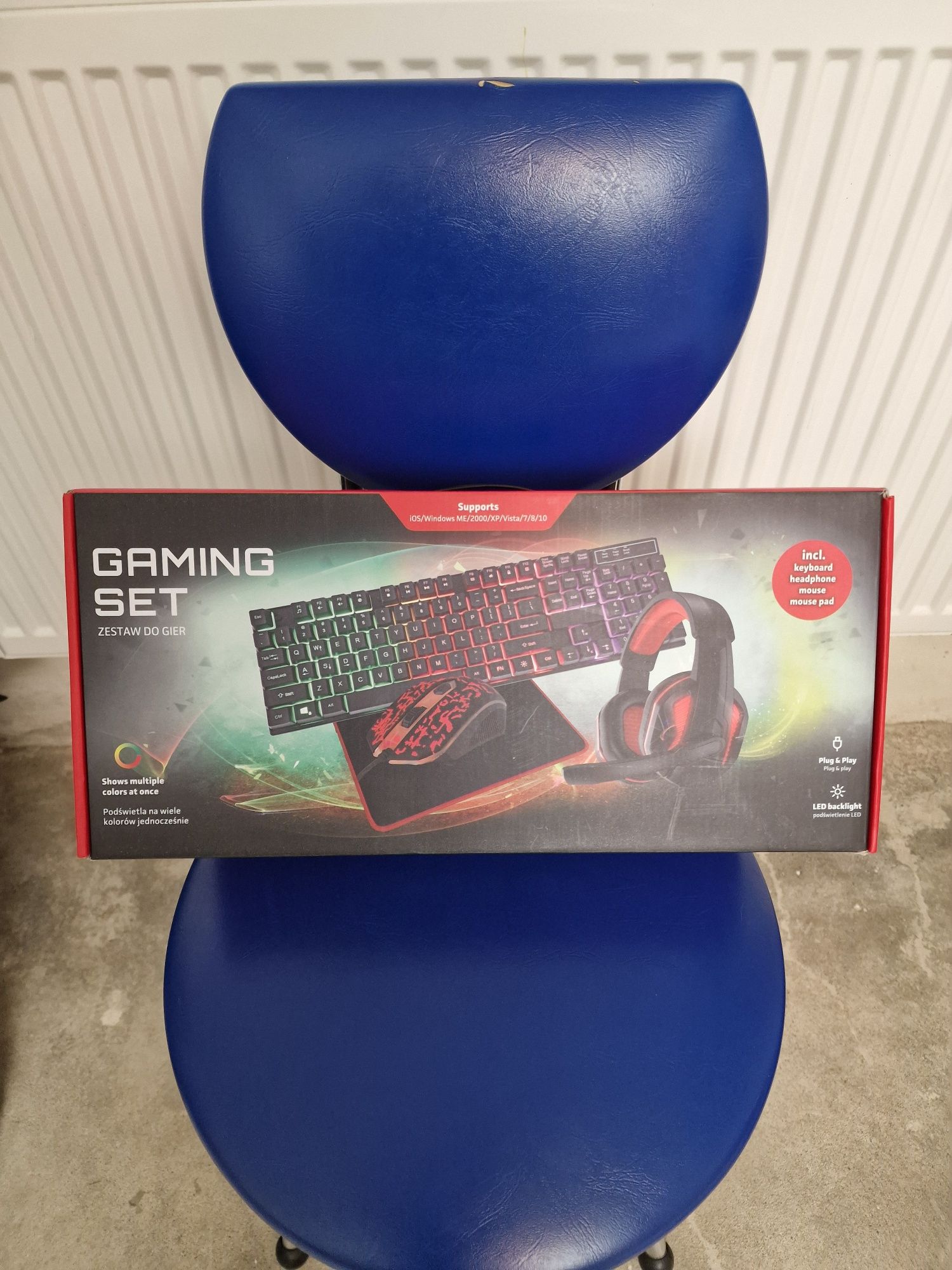 Gaming set słuchawki z mikrofonem + myszka + klawiatura
