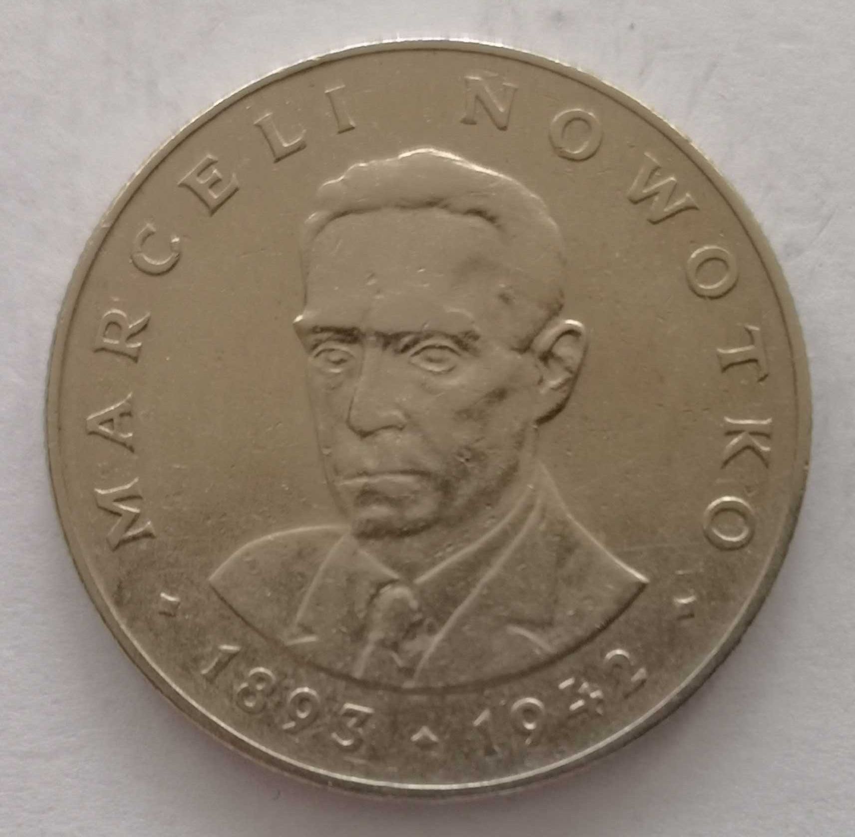 Moneta PRL 20 złotych 1977r.M.Nowotko,miedzionikiel.