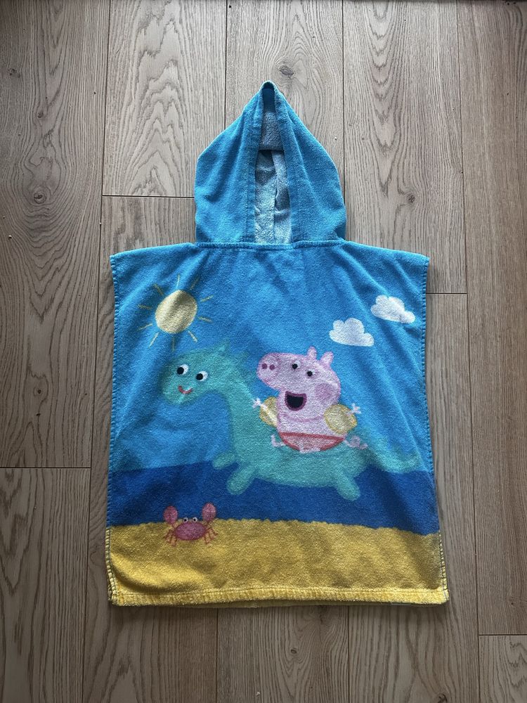Ręcznik kąpielowy z kapturem, ponczo Peppa Pig, Carbotex