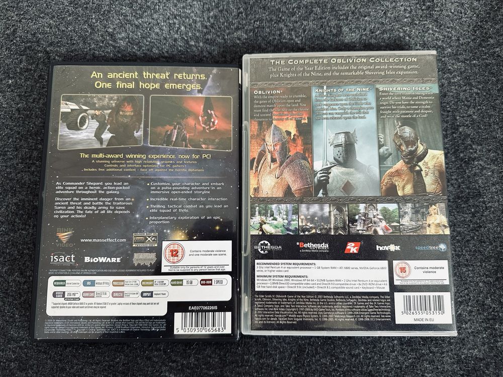 Mass Effect & Elder Scrolls Oblivion PC