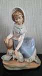 Duża kolekcjonerska figurka Dziewczynka z kotkiem NAO BY LLADRO 1980
