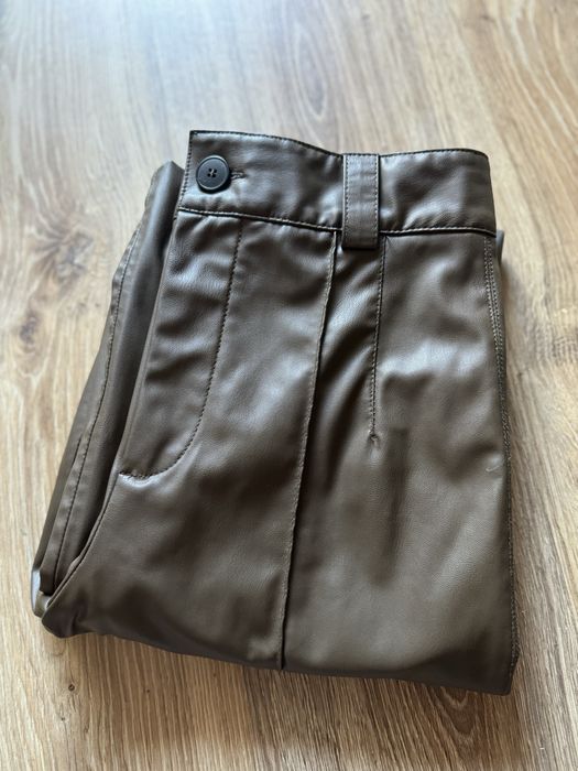 Штани брюки зара zara шкіряні кожаные
